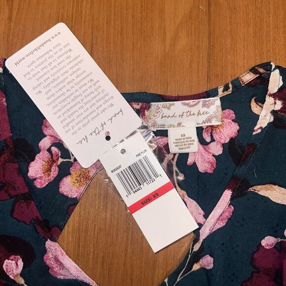 NEW Band Of The Free Women's Blouse Size XS Boho Peasant Smocked Cottagecore - Picture 4 of 13